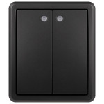 Выключатель ЭРА Эксперт 11-1205-05 двойной с подсветкой IP20 10АХ-250В ОУ антрацит