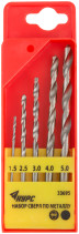 Set of polished metal HSS drills, 5 pcs. (1,5-2,5-3-4-5 mm)