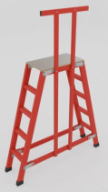 ССД-1,2П с симметричной опорой диэлектрическая стеклопластиковая подмость h=1200мм, поручень, 4х2 ступеней, разборная, площадка 600х500мм