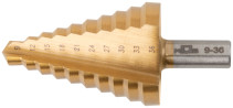 HSS step drill for metal, 10 steps, 9-36 mm