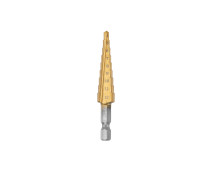 Step drill bit 4-12 pcs.9 titanium nitride (dx=6.3, P6M5) (4;5;6;7;8;9;10;11;12) HORTZ