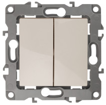 12-1106-02 ERA Double Switch, 10AH-250V, IP20, Era 12, Ivory