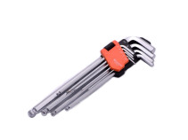 Набор ключей имбусовых HEX с шарообразной головкой, 23 см., CrV, 9 шт.// HARDEN