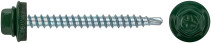 Roofing screws with drill bit 4.8 x 50 green, RAL 6002 250 pcs. (packing)