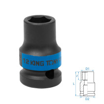 Головка торцевая ударная шестигранная 1/2", 12 мм KING TONY 453512M