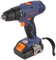 MAX-PRO Cordless Screwdriver 18 V; 0-350/0-1250 rpm; 10 mm; 30 Nm; 2 batteries (Li-Ion) x1.5 Ah; 15+1; 1 hour; speed control; rubber