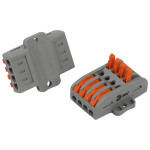 ERA NO-225-400 pass-through terminal with mounting plate 222-2414P with 4-pole levers 0.08-2.5/4 mm2 pack of 10 pieces