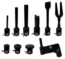 Комплект выколоток для Динамической кувалды (10 шт: зауженная (3 размера), грибок (3 размера), лопатка, прямая плоская, вилка, разноосная)