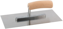 Stainless steel trowel, wooden handle, 270 x 130 mm