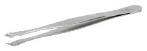 Пинцет для диагональной вставки и отпайки предметов, расположенных на разных уровнях, нержавеющая сталь, антимагнитный, 145 мм, кончики 6 мм