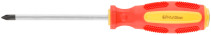 Impact screwdriver, CrV steel, hexagonal end-to-end tip with firing pin, rubberized handle 5x100 mm PH1