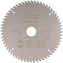 Диск пильный по дереву с тефлоновым покрытием 60Т, CUTOP Profi plus, 210 х 1,5/2,2 х 32/30/25,4/20 мм