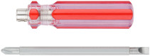 Screwdriver with adjustable sting, plastic red transparent handle 6x85 mm PH2/SL6