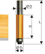 Фреза кромочная прямая ф9,5х25мм хв 8мм
