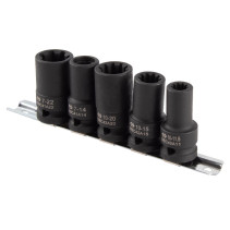 1/2" special head set, for mounting/dismounting brake calipers, 5 pieces KING TONY 9BC4A05MP