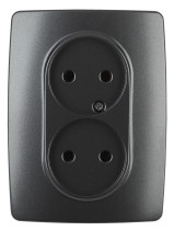 Розетка ЭРА Серия 12 12-2107-05 двойная без заземления 2X2P 16A-250В IP20 антрацит
