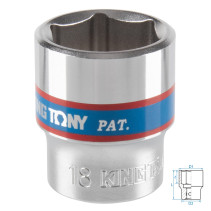 Головка торцевая стандартная шестигранная 3/8", 18 мм KING TONY 333518M