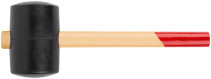 Rubber mallet, wooden handle 90 mm ( 1200 gr )
