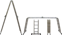 Aluminum transformer ladder, 4 sections x 3 steps, weight 10.4 kg