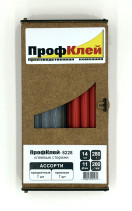 Клеевые стержни ПрофКлей-8228 ассорти (прозрачные - красные, 11х200 мм, 14 шт, 280 г