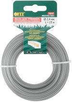 Fishing line for garden trimmers reinforced, polyamide core, "Square" 2,4 mm x 15 m