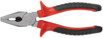 Optima combination pliers, two-tone rubberized handles, 180 mm polished steel
