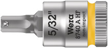 8740 A Hex-Plus HF Zyklop Головка торцевая со вставкой под внутренний шестигранник, DR 1/4", с функцией фиксации крепежа, 5/32" x 28 мм