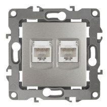 Розетка ЭРА Серия 12 12-3108-15 информационная двойная 2XRJ45 IP20 перламутр
