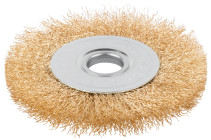 Щетка для УШМ, посадка 22,2 мм, тип "Плоская", латун. витая проволока 0,3 мм, 125 мм, блистер, CUTOP Profi