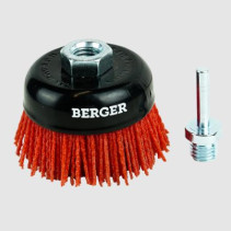 Bowl-shaped cord brush (abrasive nylon 1.2 mm, P80, diameter 75 mm, nut M14 + shank 6 mm) BERGER BG1746