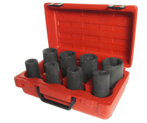A set of 3/4" socket heads for wheel nuts and truck footings 8 items in a JTC case