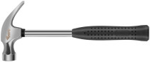 Молоток-гвоздодер, металлическая ручка, резиновая рукоятка 27 мм, 340 гр.