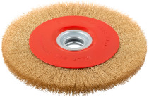 Корщетка-колесо, стальная латунированная волнистая проволока 250 мм