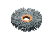 Cylindrical corrugated brush, length 63 mm, width 10 mm, nylon abrasive SIC K 120/0.60 mm, landing hole 13 mm