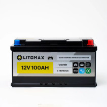Натриевый аккумулятор стартово/тяговый LITOMAX Na+ 12V 100Ah 1500CCA R+ IP68