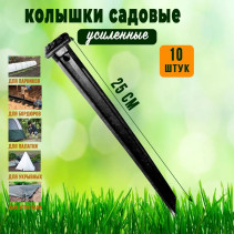 Garden pegs reinforced Geoplastboard 25 cm, set of 10 pcs., color black