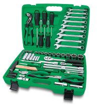 A set of tools in a suitcase 1/4" and 1/2" 6-gr. 80 items TOPTUL GCAI8002