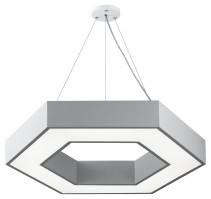 ERA Geometria LED Lamp SPO-123-W-40K-045 Hexagon 45W 4000K 2900Lm IP40 600*80 White Hanging Driver inside