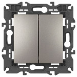 ERA Elegance 14-1106-16 Double switch, 10AH-250V, Titanium