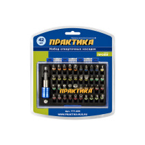 Набор бит ПРАКТИКА "Профи" 42шт, 25 мм, PH, PZ, SL, Hex, Torx, Tri-Wing, держатель 60 мм, (777-499)