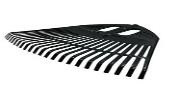 Plastic fan rake 23 teeth "Floks" black 500mm used (010821)