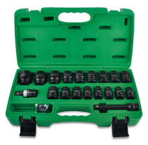Set of 1/2" 6-sided 10-32mm impact heads, 27 pieces TOPTUL GCAI2701