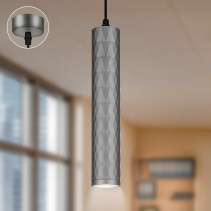 Pendant lamp (suspension) ERA PL15 GR MR16 GU10 ceiling cylinder graphite