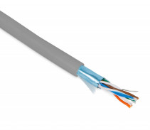 FUTP4-C5E-P26-IN-PVC-GY-305 (305 м) Кабель витая пара, экранированная F/UTP, категории 5e, 4 пары (26 AWG), многожильный (patch), экран - фольга, PVC, –20°C – +75°C, серый