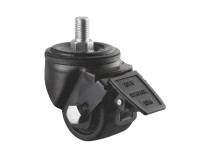 Wheel support d.50 mm with brake and threaded rod M16x25 hardware reinforced