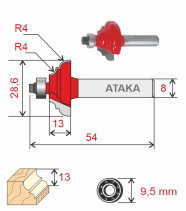 Фреза Атака кромочная калевочная D28.6/ф8/H13 (8141030)