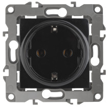 Розетка ЭРА Серия 12 12-2101-06 с заземлением 2P+E Schuko 16A-250В IP20 чёрный