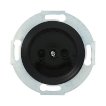 Socket without s/c, with blinds (black) Vintage