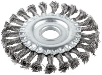 Корщетка-колесо, посадочный диаметр 22,2 мм, стальная витая проволока 125 мм, блистер