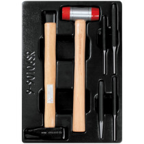 Set of gouges and core with hammers, base, 6 pieces KING TONY 9-90106SR